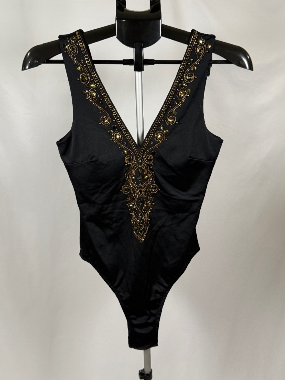 Amita Naithani Embellished Black Bodysuit Boho Glam